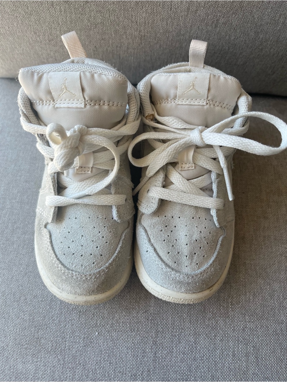 Nike Kids' Light Gray Suede High-Top Sneakers